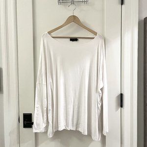Long-sleeve White Cotton Tee